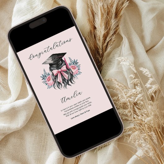 Afstuderen Gedicht Girly Afstudeerder Pet Gefelici Kaart