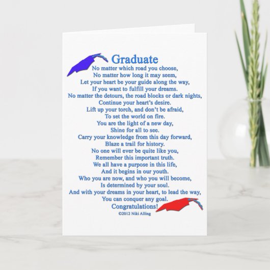 Afstuderen gedicht kaart (Voorkant)