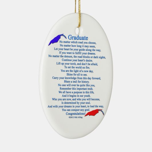 Afstuderen gedicht keramisch ornament (Rechts)