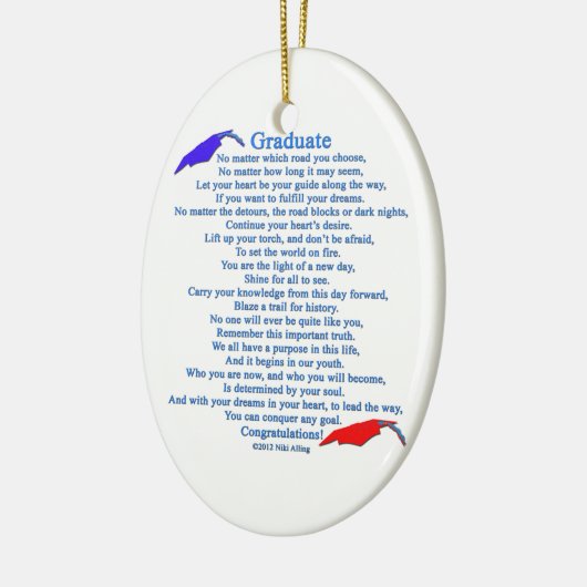 Afstuderen gedicht keramisch ornament (Links)