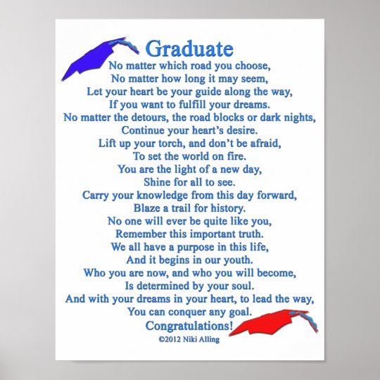 Afstuderen Gedicht Poster | Zazzle.nl