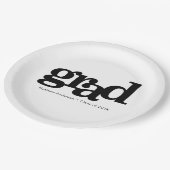 Afstuderen gedurfde moderne typografie zwart-wit papieren bordje (Gekanteld)