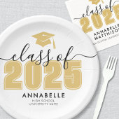 Afstuderen geel afstudeerfeest papieren bordje