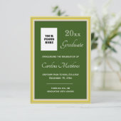 Afstuderen Geel Goud Lijst Groen Afstuderen Aankondiging (Staand voorkant)