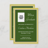 Afstuderen Geel Goud Lijst Groen Afstuderen Aankondiging (Voorkant / Achterkant)