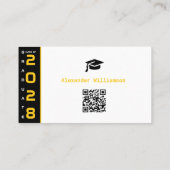 Afstuderen Geel Zwart QR Code Moderne Afstuderen Contactkaartje (Achterkant)