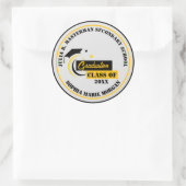 Afstuderen Geel Zwart Wit Afstuderen Classic Ronde Sticker (Tas)