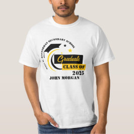 Afstuderen geel zwart wit Afstuderen T-shirt