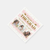Afstuderen Gefackt 3 Foto's Gold Glitter Stripes Servet (Hoek)