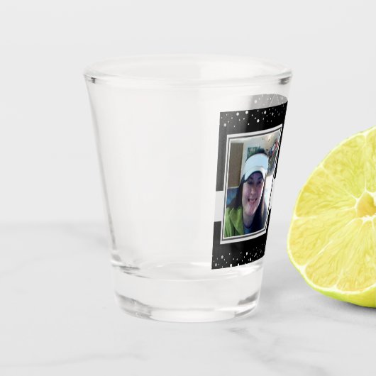Afstuderen Gefackt Foto Confetti Shot Glas (Links)