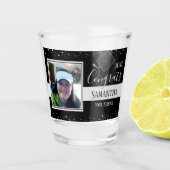 Afstuderen Gefackt Foto Confetti Shot Glas (Voorkant)