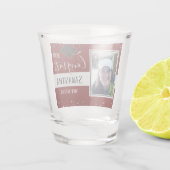 Afstuderen Gefackt Foto Confetti Wine Shot Glas (Achterkant)