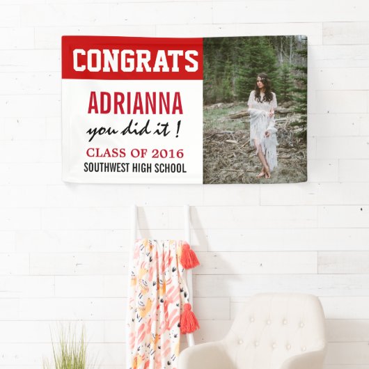 Afstuderen Gefackt Foto rood wit Spandoek (Insitu)