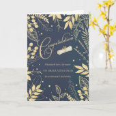 Afstuderen Gefeliciteerd aangepaste naam en school Kaart (Gele Bloem)