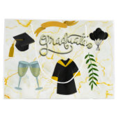 Afstuderen Gefeliciteerd Academisch pet en gans Groot Cadeauzakje (Achterkant)