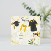 Afstuderen Gefeliciteerd Academisch pet en gans Kaart (Staand voorkant)