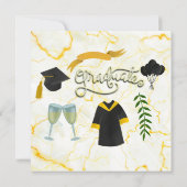 Afstuderen Gefeliciteerd Academisch pet en gans Kaart (Achterkant)