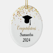 Afstuderen, Gefeliciteerd Afgestudeerde, Kerstvers Keramisch Ornament (Rechts)