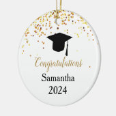 Afstuderen, Gefeliciteerd Afgestudeerde, Kerstvers Keramisch Ornament (Links)