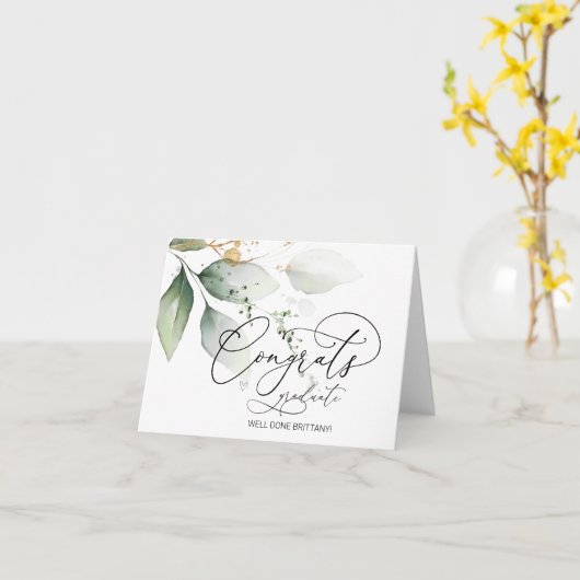 Afstuderen Gefeliciteerd Afstudeerder Groet Kaart (Gele Bloem)