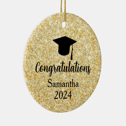 Afstuderen, Gefeliciteerd Afstudeerder, Kerstversi Keramisch Ornament (Rechts)