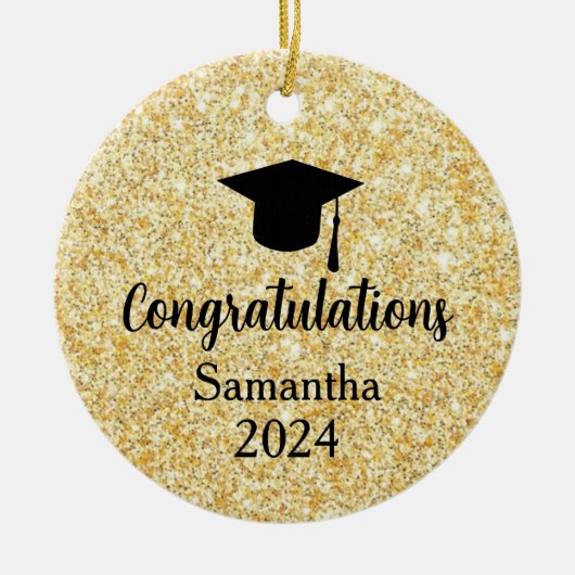 Afstuderen, Gefeliciteerd Afstudeerder, Kerstversi Keramisch Ornament (Voorkant)