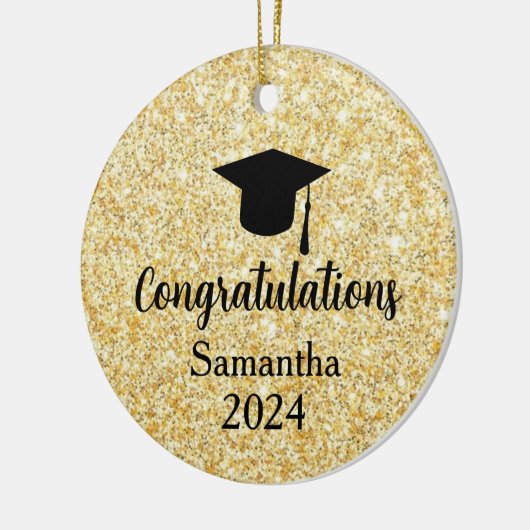 Afstuderen, Gefeliciteerd Afstudeerder, Kerstversi Keramisch Ornament (Links)