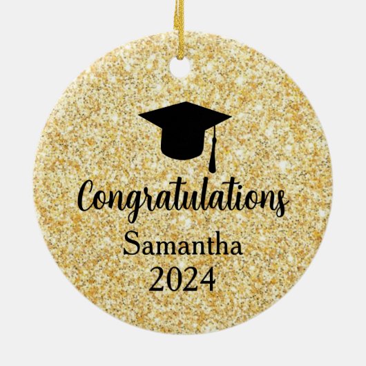 Afstuderen, Gefeliciteerd Afstudeerder, Kerstversi Keramisch Ornament (Achterkant)