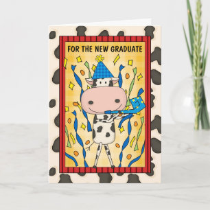Afstuderen Gefeliciteerd Afstuderen Cartoon Koe Kaart