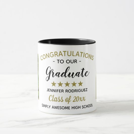 Afstuderen Gefeliciteerd Afstuderen Custom 2 Foto Mok (Midden)