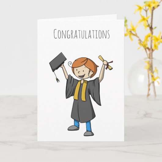 Afstuderen Gefeliciteerd Afstuderen Kaart (Gele Bloem)