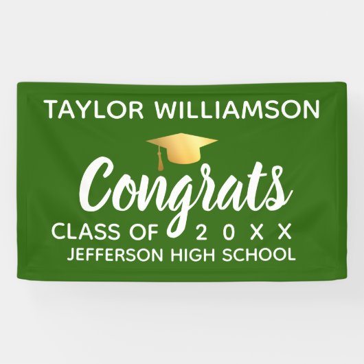 Afstuderen Gefeliciteerd Afstuderen Naam schooljaa Spandoek (Horizontaal)