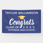 Afstuderen Gefeliciteerd Afstuderen Naam schooljaa Spandoek (Horizontaal)