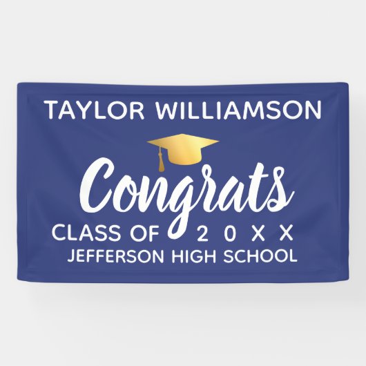 Afstuderen Gefeliciteerd Afstuderen Naam schooljaa Spandoek (Horizontaal)