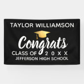 Afstuderen Gefeliciteerd Afstuderen Naam schooljaa Spandoek (Horizontaal)