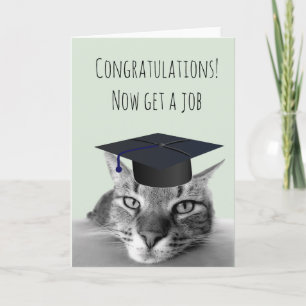 Afstuderen gefeliciteerd Angry Cat Humor Kaart