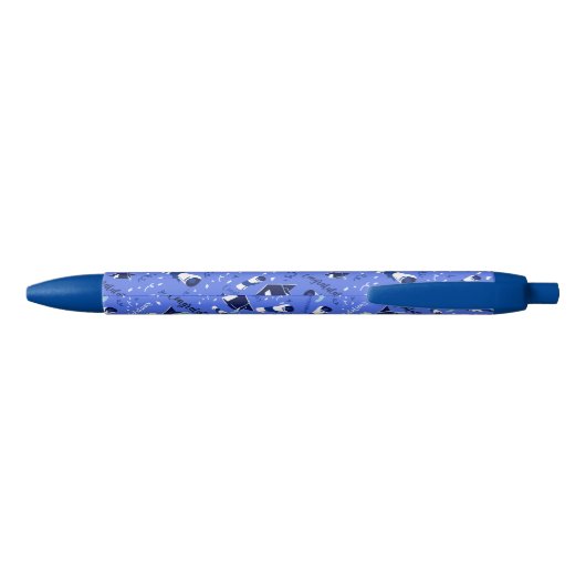 Afstuderen Gefeliciteerd blauw Zwarte Inkt Pen (Achterkant)