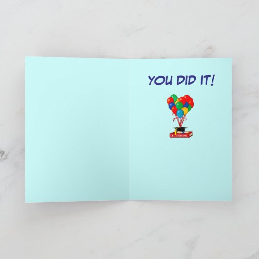 Afstuderen Gefeliciteerd Boek, Ballonnen, Diploma Kaart (Binnen)