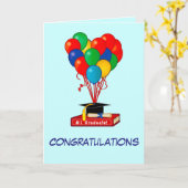 Afstuderen Gefeliciteerd Boek, Ballonnen, Diploma Kaart (Gele Bloem)