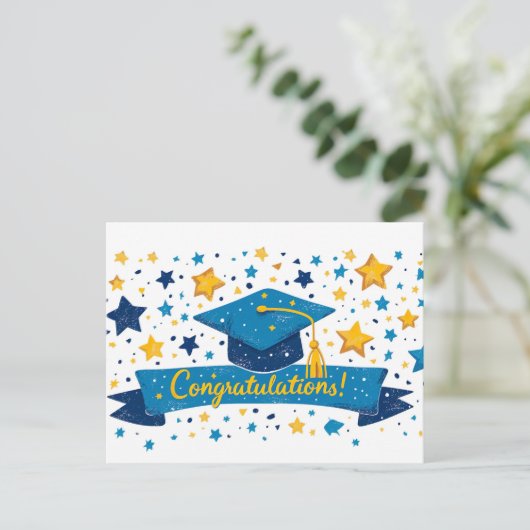 Afstuderen Gefeliciteerd Briefkaart (Staand voorkant)