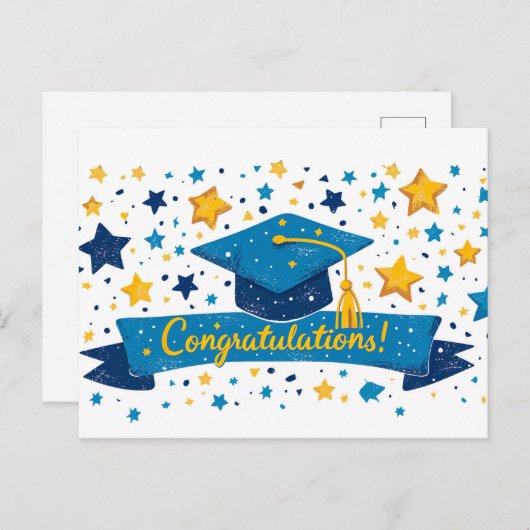 Afstuderen Gefeliciteerd Briefkaart (Voorkant / Achterkant)