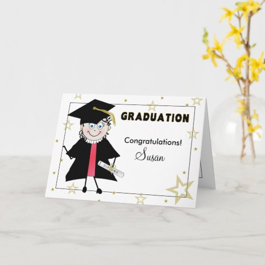 AFSTUDEREN GEFELICITEERD - Bright Eyed Afstuderen Kaart (Gele Bloem)