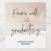 Afstuderen Gefeliciteerd College Afstuderen Gift W Wijn Etiket (Enkel label)