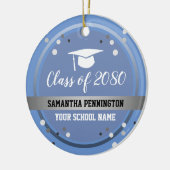 Afstuderen Gefeliciteerd Confetti blauw Keramisch Ornament (Links)