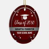 Afstuderen gefeliciteerd Confetti Red Keramisch Ornament (Rechts)