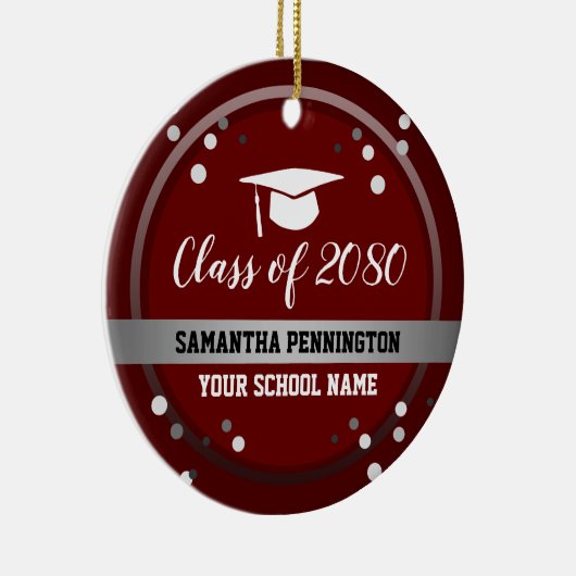 Afstuderen gefeliciteerd Confetti Red Keramisch Ornament (Rechts)