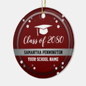 Afstuderen gefeliciteerd Confetti Red Keramisch Ornament (Links)