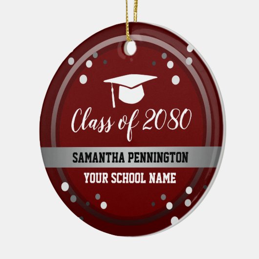 Afstuderen gefeliciteerd Confetti Red Keramisch Ornament (Links)
