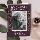 Afstuderen Gefeliciteerd Flower Pattern Photo Afst Kaart