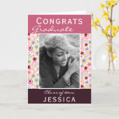 Afstuderen Gefeliciteerd Flower Pattern Photo Afst Kaart (Gele Bloem)